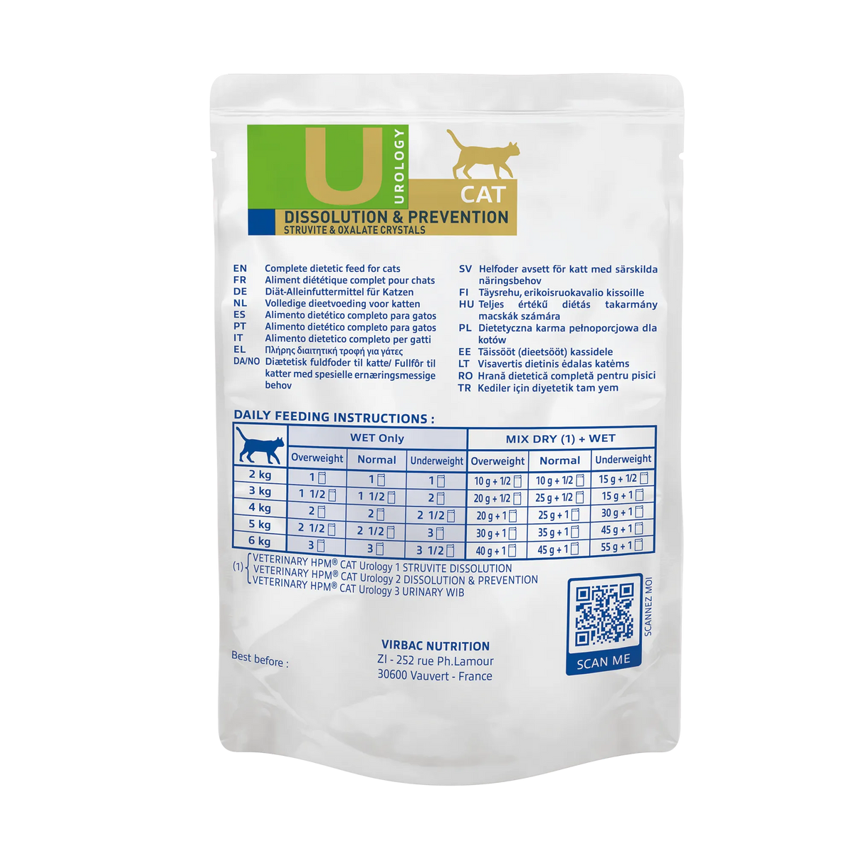 Virbac Veterinary HPM Diététique Urology Dissolution & Prévention sachets - pâtée chat