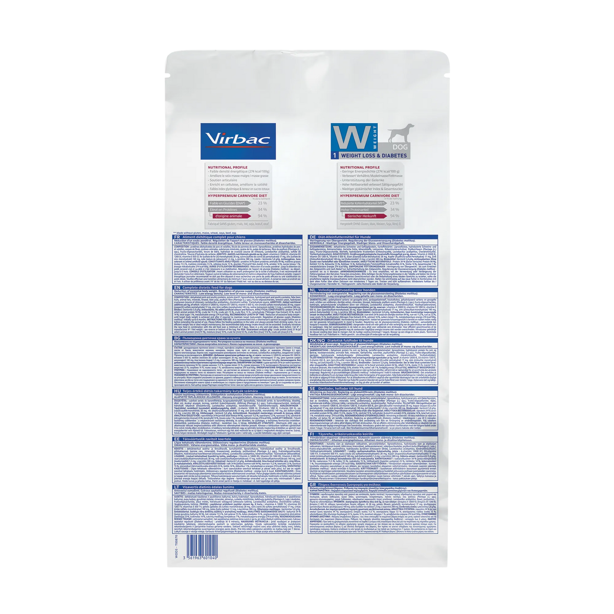 Virbac Veterinary HPM Diététique Weight Loss & Diabetes - croquettes chien