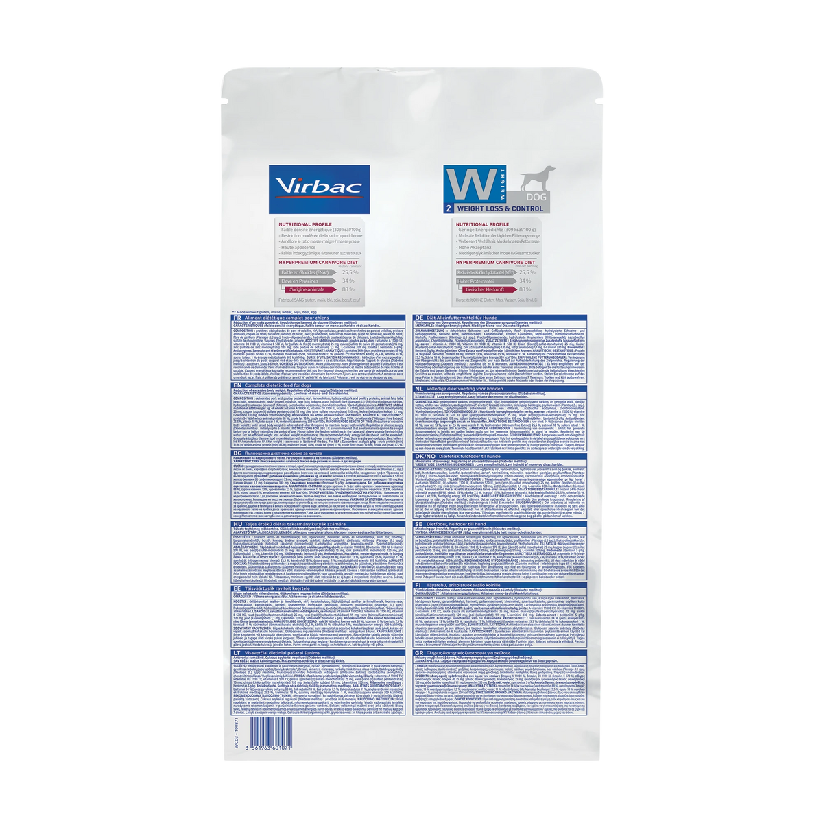 Virbac Veterinary HPM Diététique Weight Loss & Control - croquettes chien