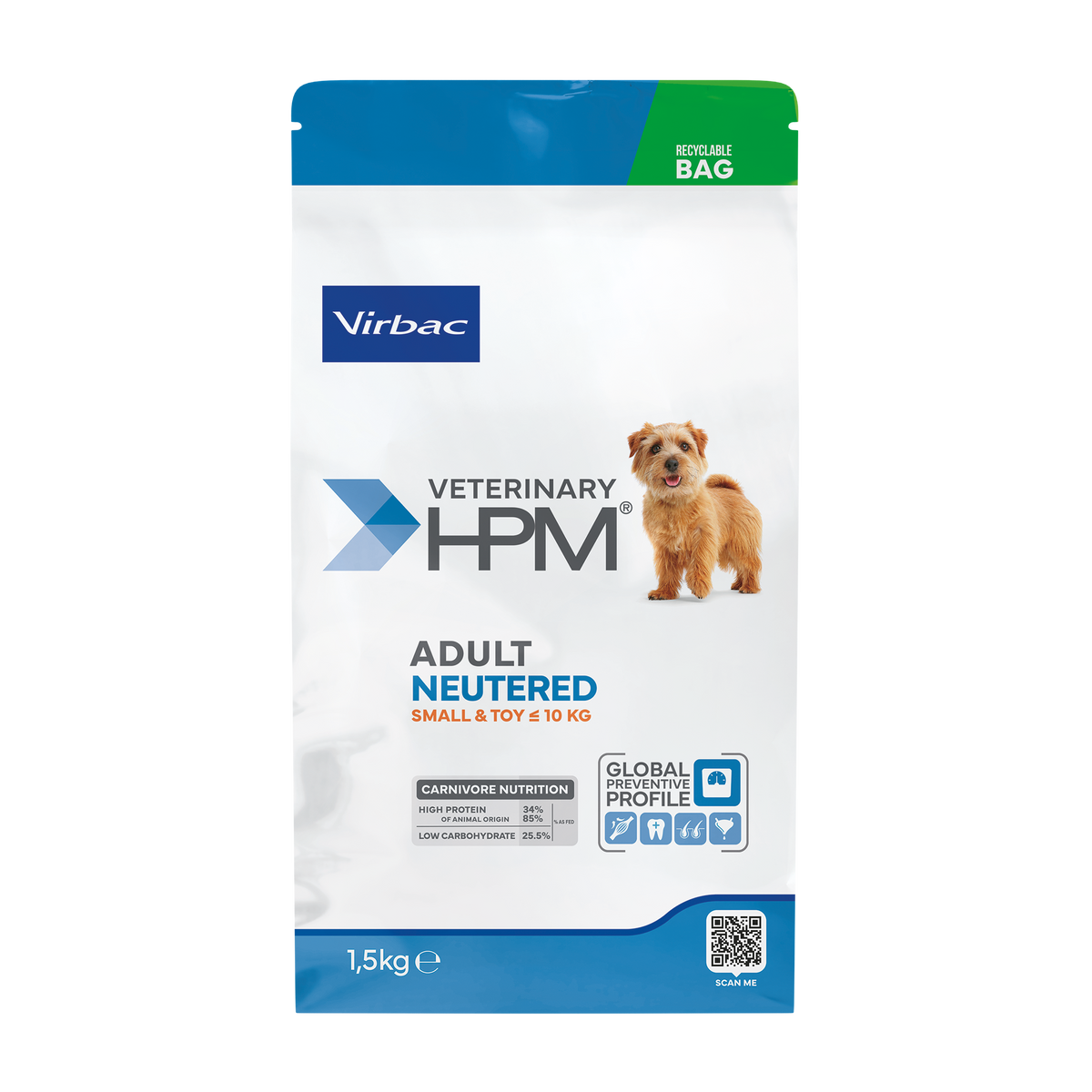 Veterinary HPM Adult Neutered Dog Small & Toy - croquettes chien