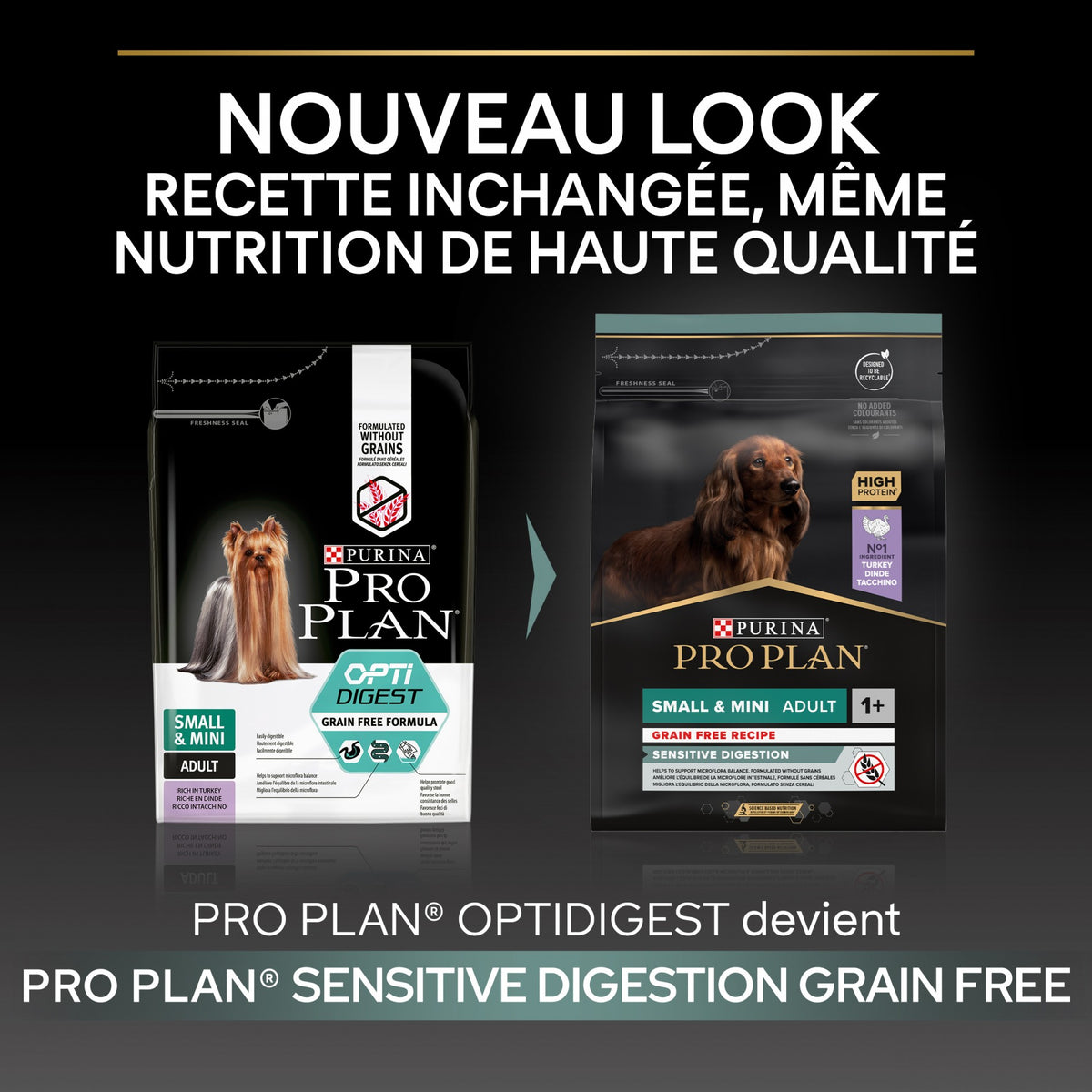 Pro Plan Sensitive Digestion No Grain Small & Mini Adult à la dinde - croquettes chien