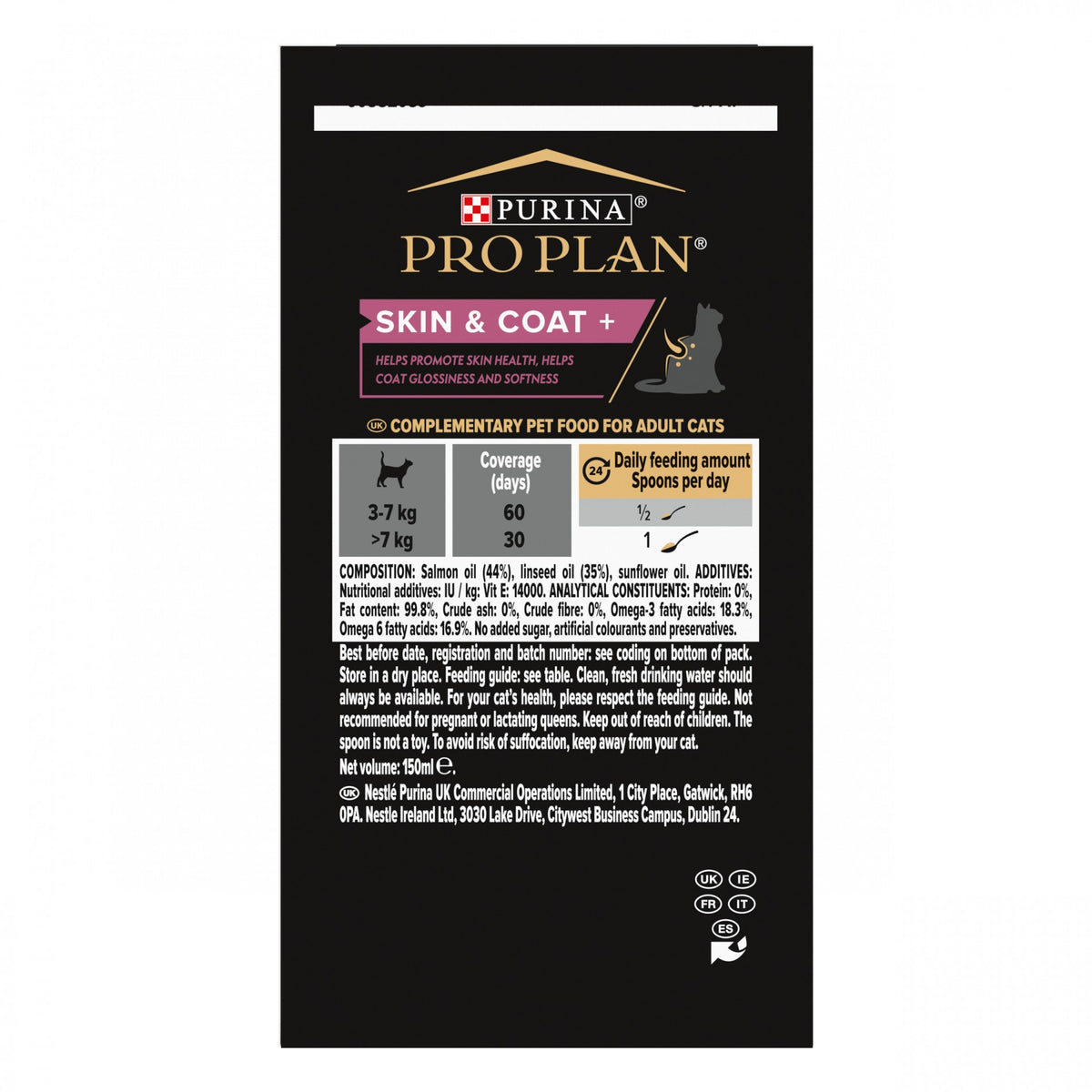 Pro Plan Skin & Coat+ en huile aliment complémentaire chat