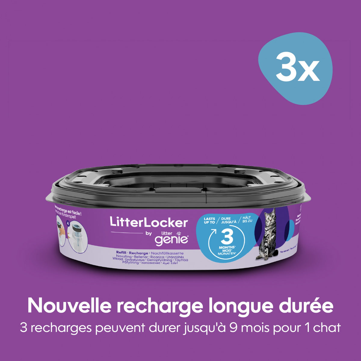 Recharge pour poubelle Litter Locker Fashion & Litter Genie - chat