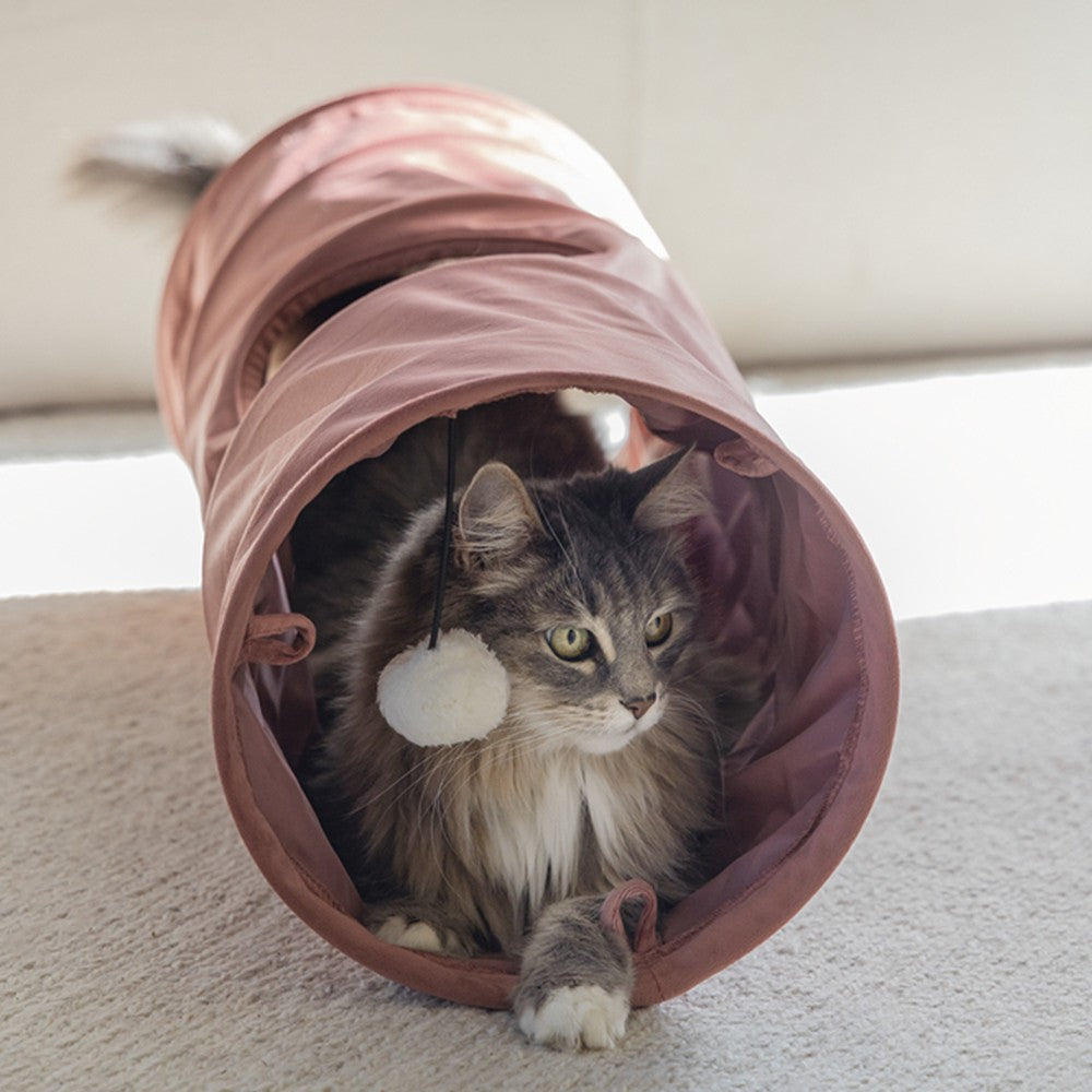 Tunnel Cylla rose velours chat