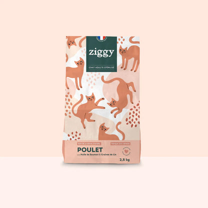Ziggy Adulte Stérilisé au poulet - croquettes chat