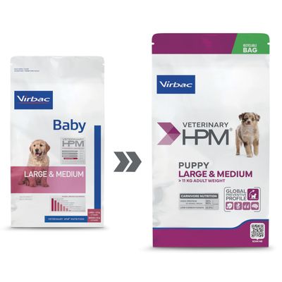Virbac Veterinary HPM Puppy Large &amp; Medium Dog - croquettes chiot