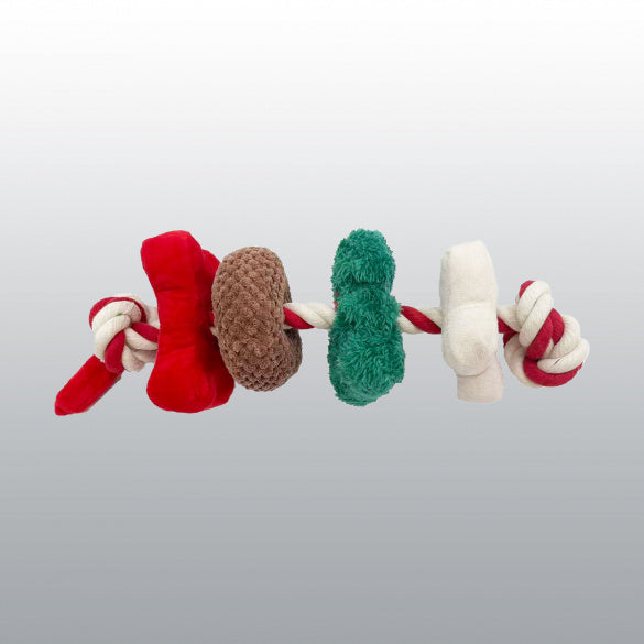 Jouet guirlande 4 jouets + corde Noël - Chien