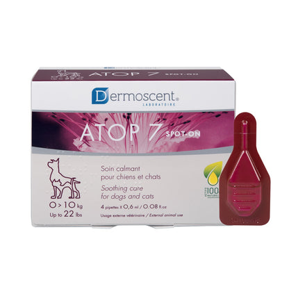 Atop 7 Spot-On de Dermoscent Soin calmant peau chien, chat