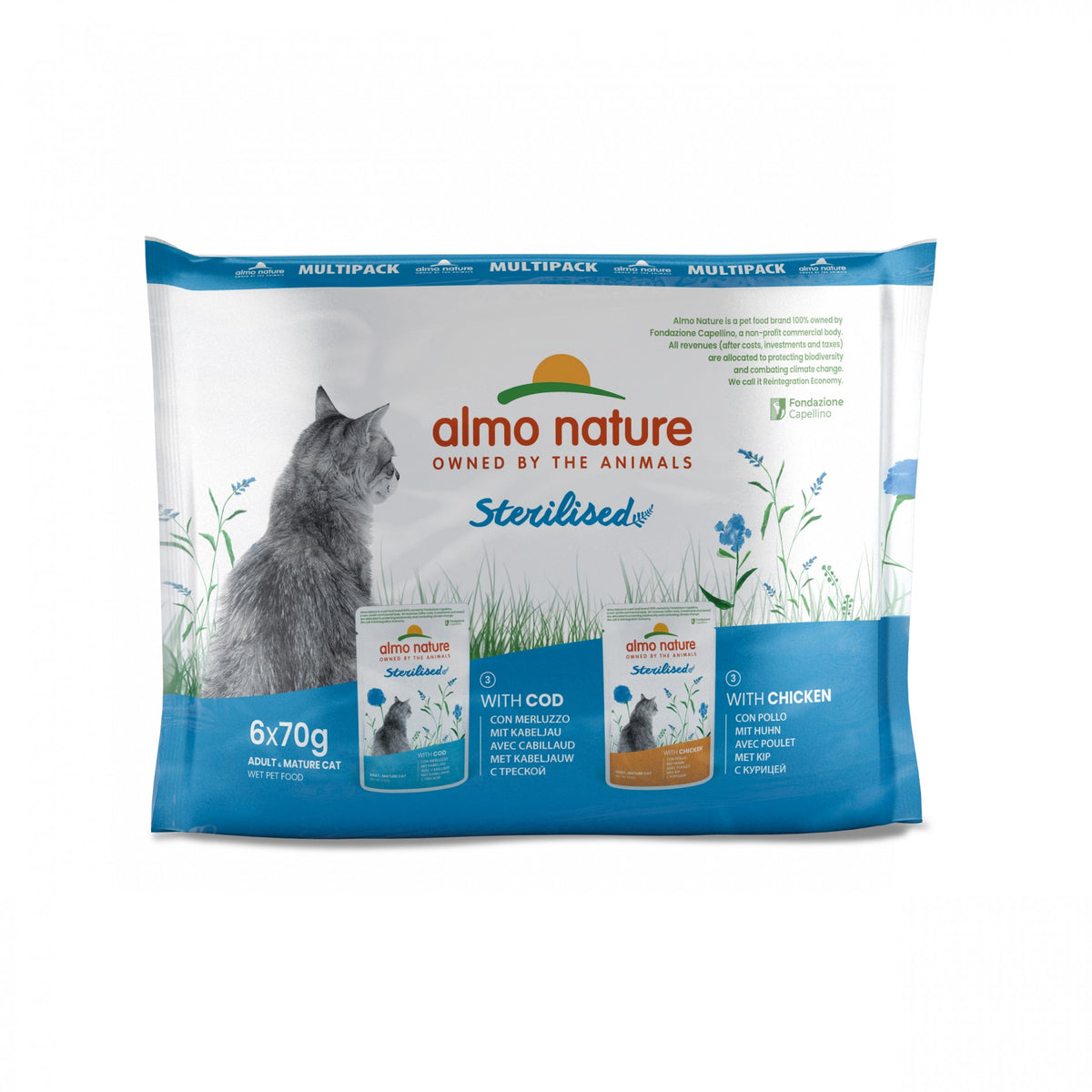 Almo Nature Sterilised multipack poulet et cabillaud - pâtée chat