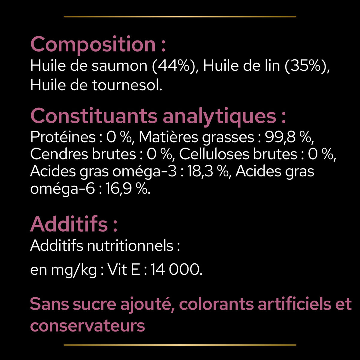 Pro Plan Skin &amp; Coat+ en huile aliment complémentaire chat