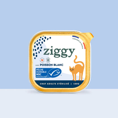 Ziggy  Stérilisés Saveur Poisson  Pâtée pour Chats Adult